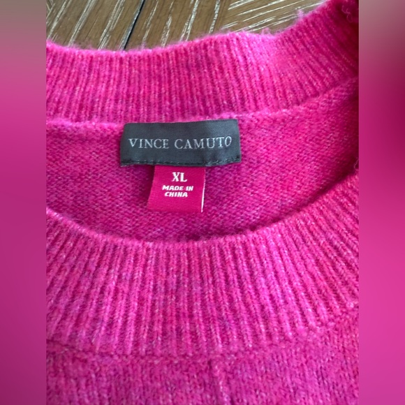 Vince Camuto Vibrant Pink Crew Neck Sweater - Picture 3 of 6